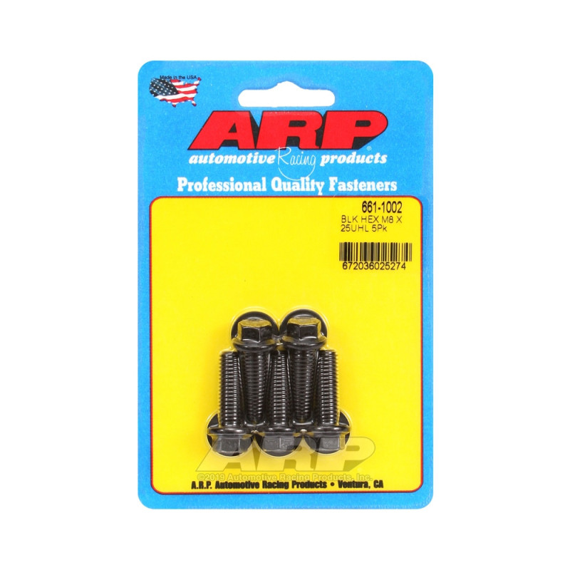 Set de șuruburi și piulițe universale ARP M8 x 1,25 – șuruburi hexagonale cu finisaj negru oxidat (x5) - ARP-661-1002 - 661-1002 - 3666618195650
